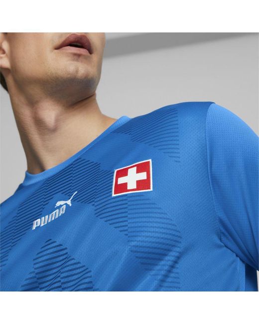 PUMA Blue Switzerland Football Goalkeeper Long Sleeve Replica Jersey for men