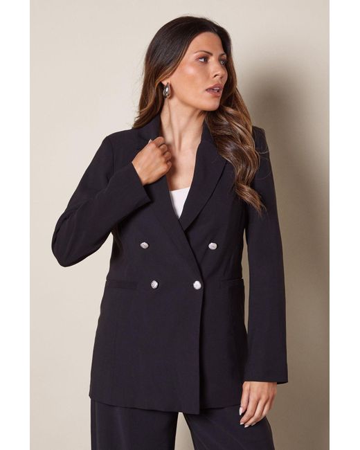 Wallis Blue Double Breasted Military Blazer