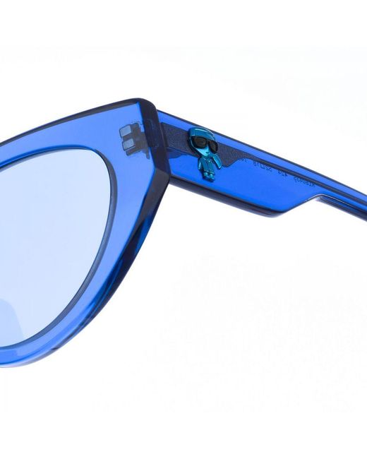 Karl Lagerfeld Blue Acetate Sunglasses With Oval Shape Kl6043S