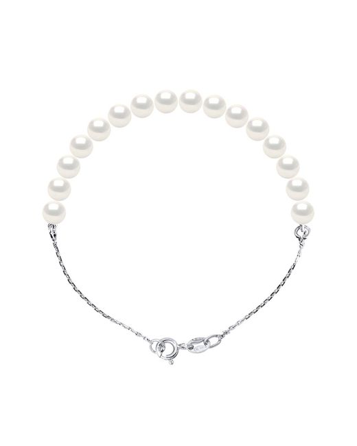 Ateliers Saint Germain Metallic Bracelet Real Cultured Freshwater Pearl Round 6-7 Mm