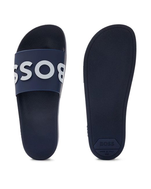 Boss Blue Logo Sliders for men