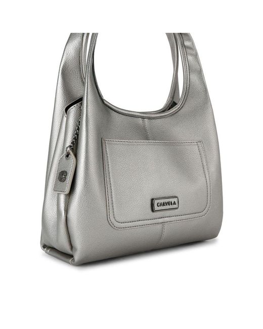 Carvela Kurt Geiger Gray Shoulder Bag Pewter Synthetic Mini Milano