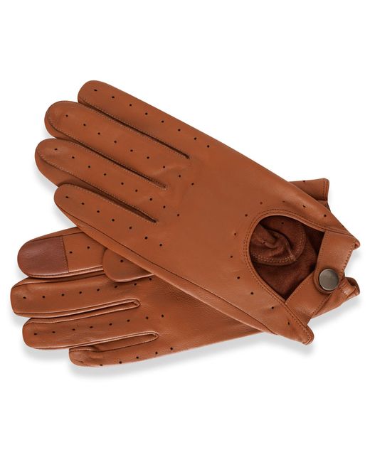 Barney's Originals Brown Gift Boxed Leather Driving Gloves for men