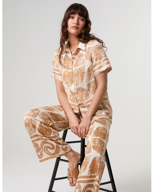 Blue Vanilla Natural Seashell Top And Trouser Set