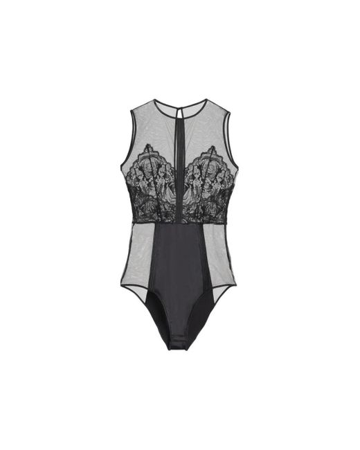 Calvin Klein Gray 000Qf5906E Ck Bodysuit Elastane