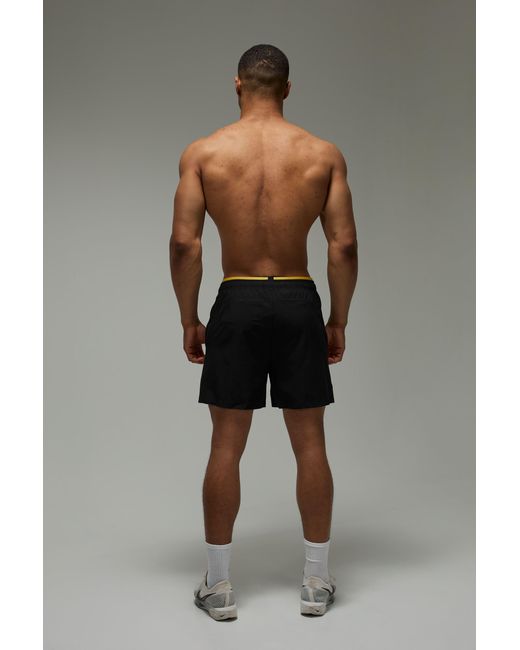 BoohooMAN Black Active Perforated 5Inch Shorts for men