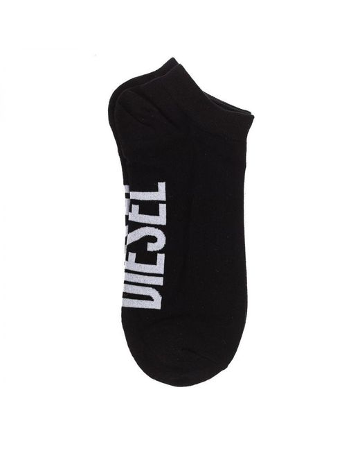 DIESEL Black Pack-3 Cotton Ankle Socks 00Si8H-0Ldaz for men