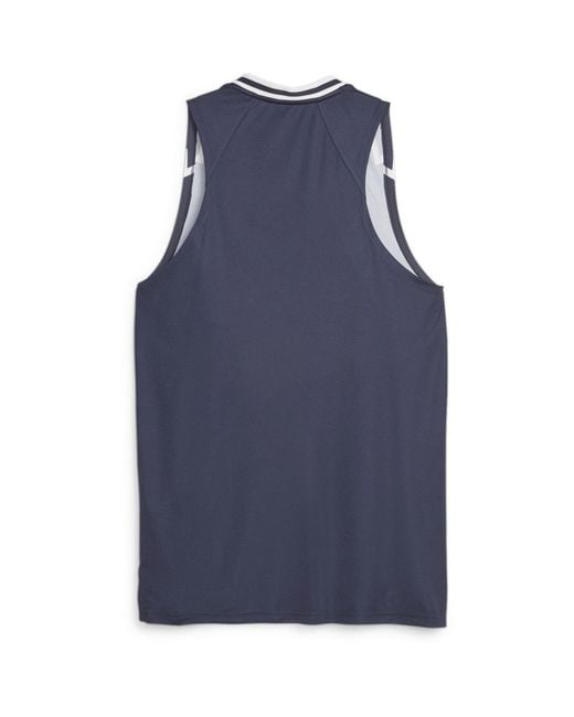 PUMA Blue Hoops Team Game Performance Basketball Jersey for men