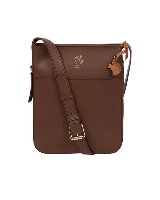 Pure Luxuries Brown 'Lautner' Ombré Vegetable-Tanned Leather Cross Body Bag