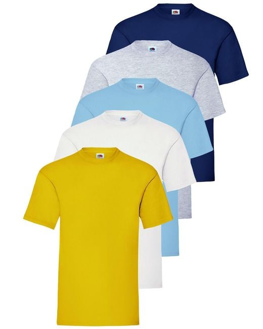 Fruit Of The Loom Blue T-Shirt 5 Pack for men