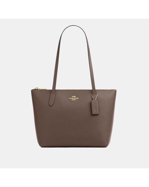 COACH Brown Fiona Zip Tote