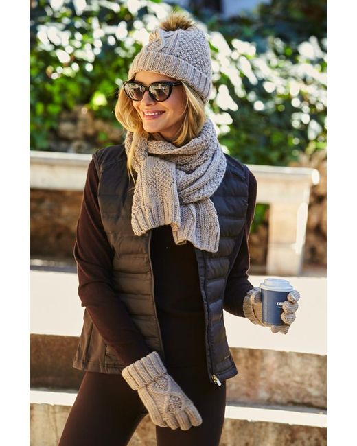 Sosandar Green Kelly Stone Cable Knit Scarf
