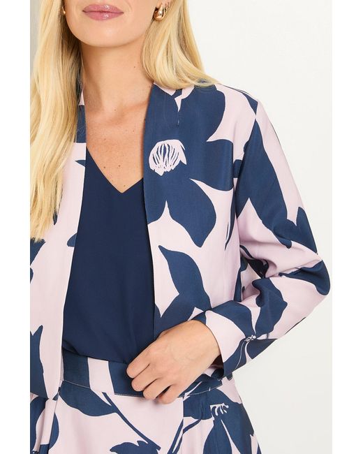 Wallis White Petite Floral Ottoman Twill Jacket