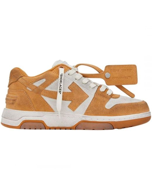 Off-White c/o Virgil Abloh White Off- Out Of Office Vintage Suede Leather Sneakers for men