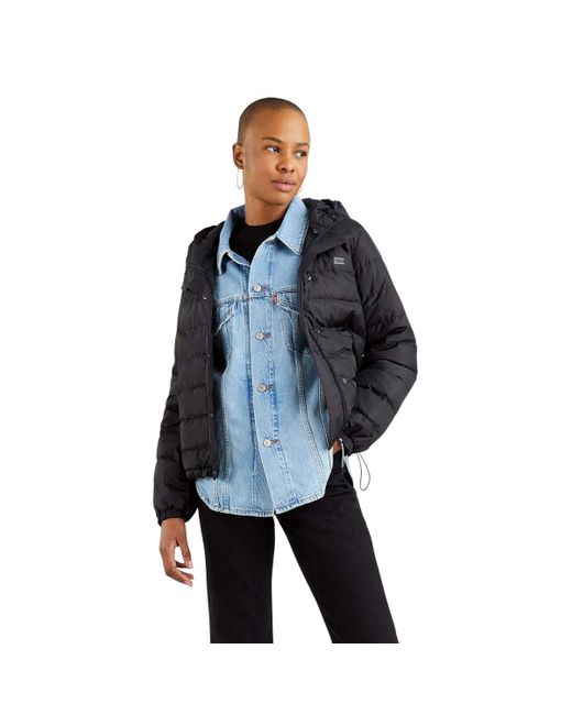 Levi's Edie Packable Gewatteerde Jas (zwart) in het Blue