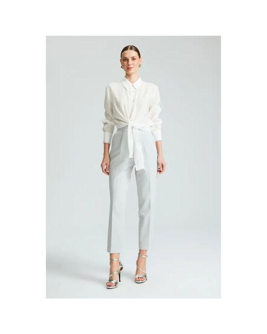 GUSTO White Modal Shirt With Front Knot