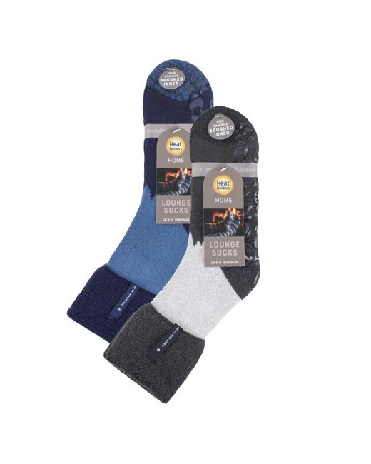 Heat Holders Blue 2 Pairs Thermal Bed Socks for men