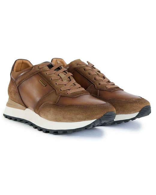 Simon Carter Brown Gervais Casual Runner Trainers for men
