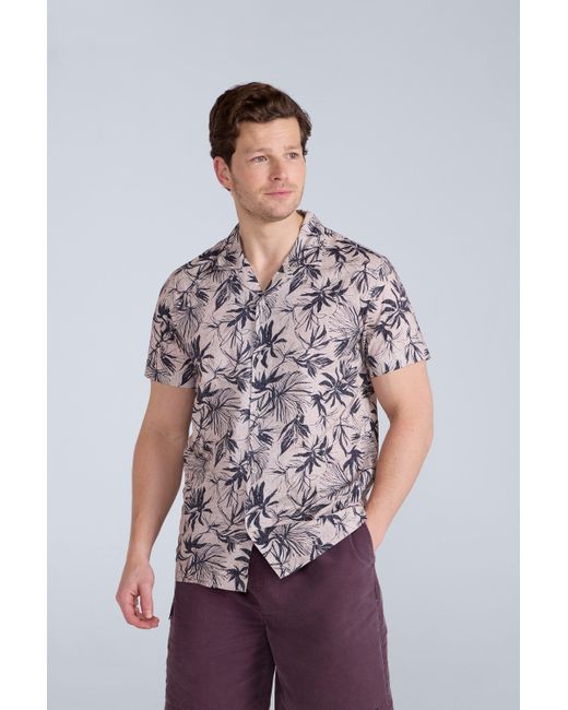 Mountain Warehouse Natural 'Will' Cotton Shirt Floral Printed Breathable Summer Top for men