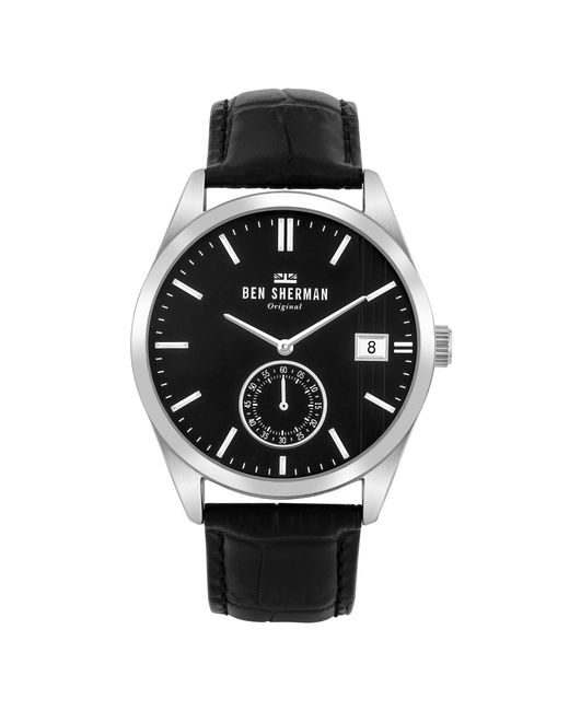 Ben Sherman Black Leather Watch for men