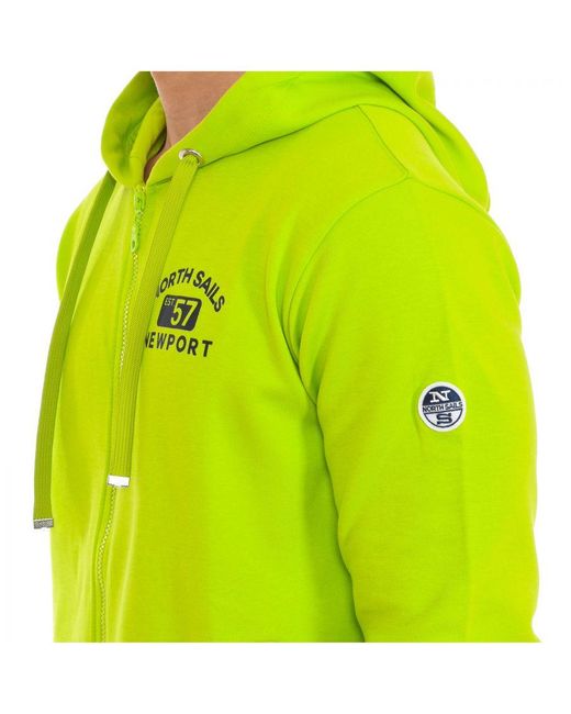 North Sails Yellow Zip-Up Hoodie 902299Tr0 for men