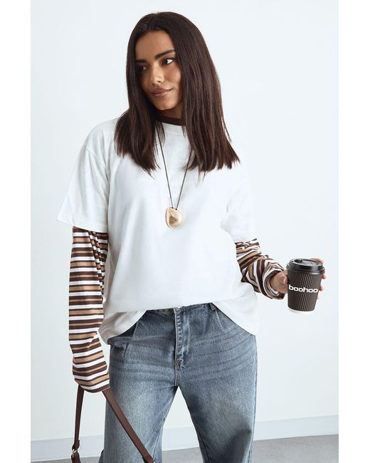 Boohoo White Oversized Short Sleeve T-Shirt