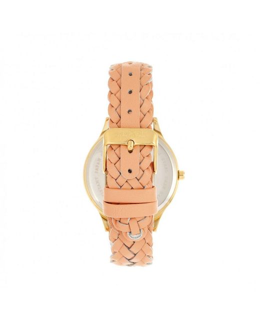 Sophie & Freda Pink Tucson Leather-Band Watch W/Swarovski Crystals