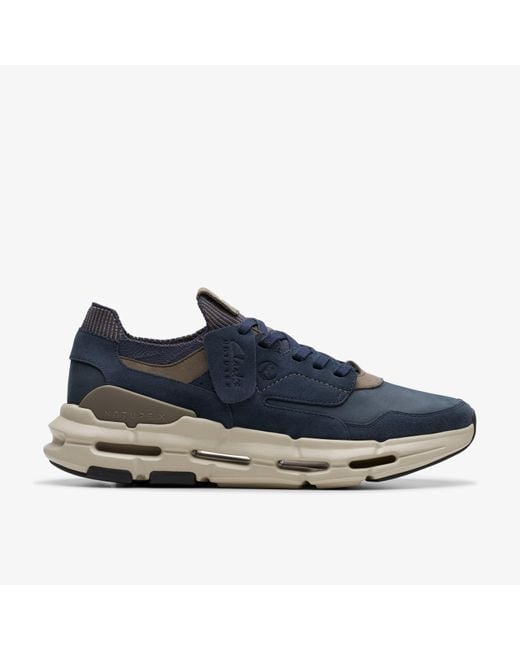 Clarks Blue Nxe Lo Nubuck Trainers for men