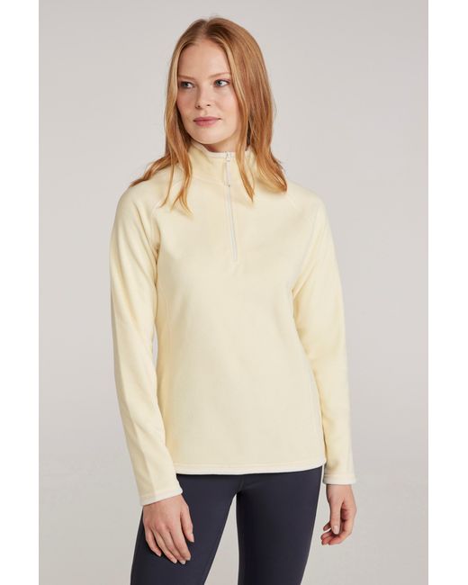 Mountain Warehouse Natural 'Montana' Microfleece Jacket Half Zip Breathable Quick Dry Sweater