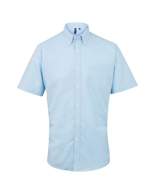 PREMIER Blue Signature Short-Sleeved Shirt (Light) for men