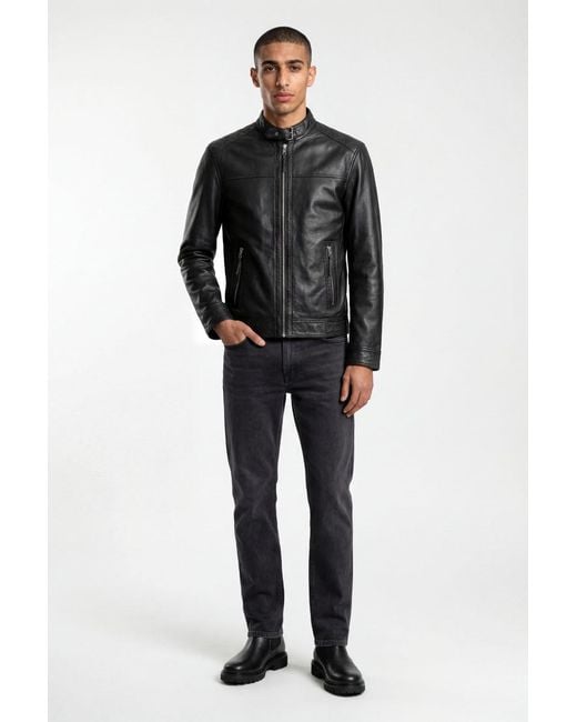 Weston Black Elliot Leather Jacket for men