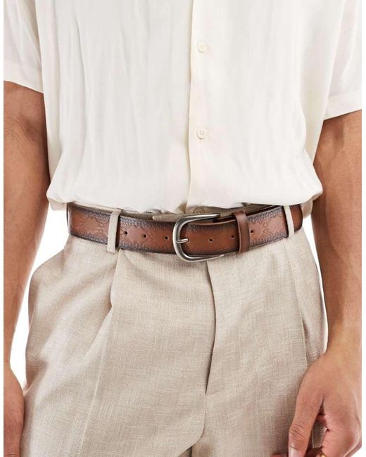 ASOS Natural Embossed Belt for men