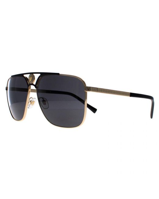 Versace Black Rectangle And Matte Dark Ve2238 Metal for men