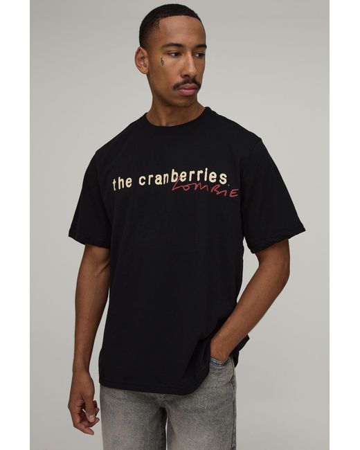 BoohooMAN Black Oversized The Cranberries Zombie License Print T-Shirt for men