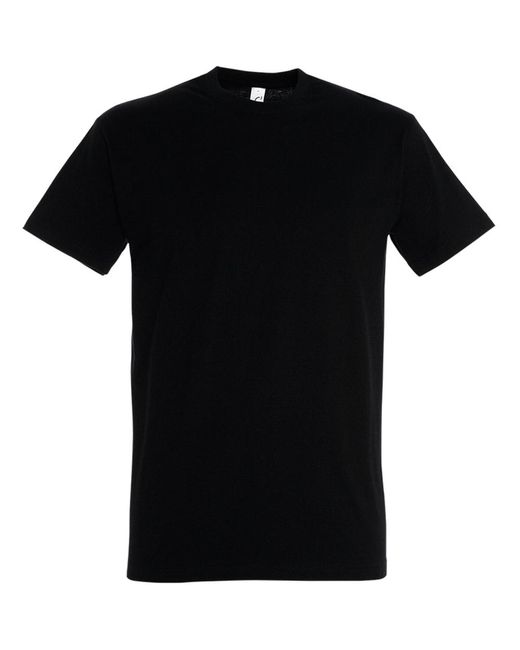 Sol's Black Imperial Heavyweight Short Sleeve T-Shirt (Deep) Cotton for men