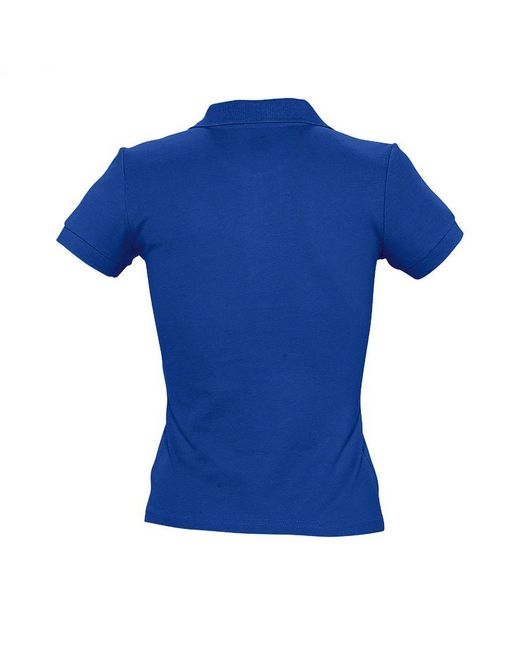 Sol's Blue Ladies People Pique Short Sleeve Cotton Polo Shirt (Royal)