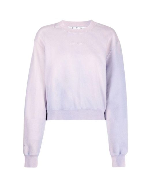 Off-White c/o Virgil Abloh Purple Laundry Crop Sweatshirt Cotton