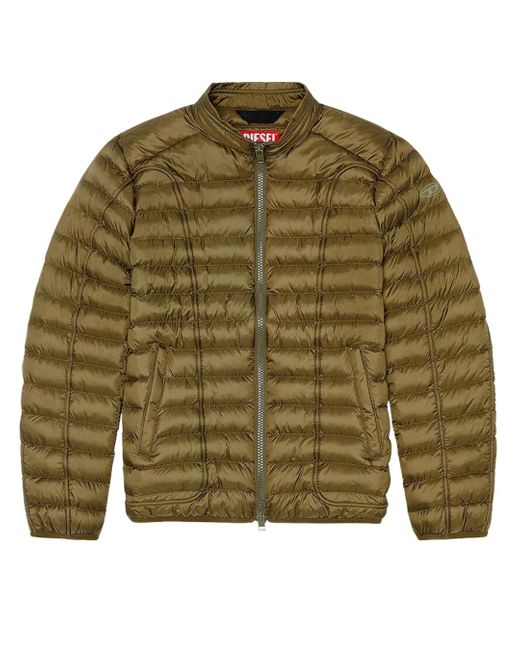 DIESEL Green Plain Padded Jacket for men