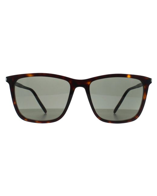 Saint Laurent Black Square Dark Spotted Havana Sl 851