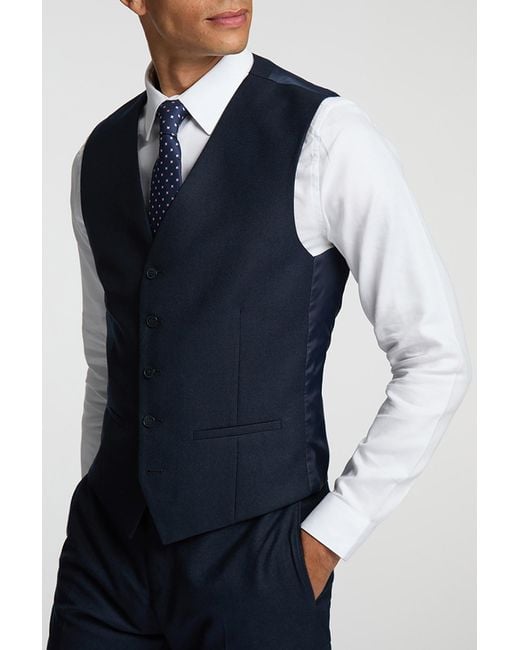 Alexandre Silver Label Blue Of England Slim Fit Flannel Waistcoat for men