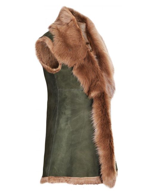 Infinity Leather Brown Toscana Sheepskin Long Gilet-Sorocaba