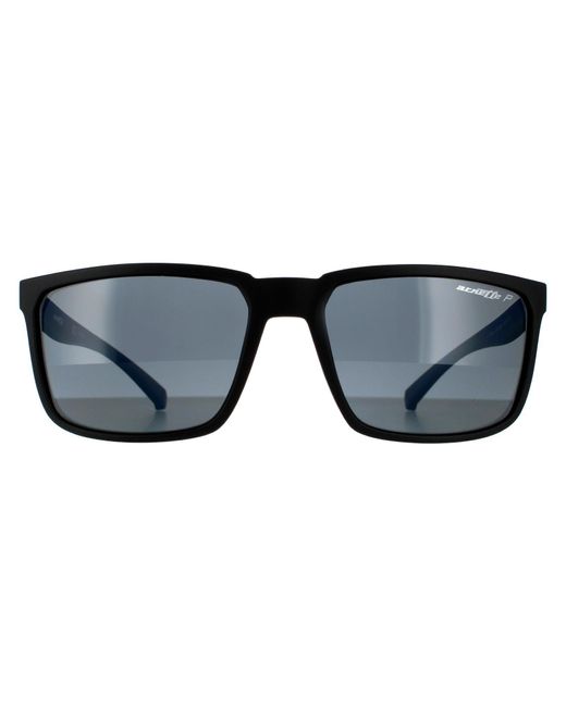 Arnette Black Rectangle Matte Dark Polarized Sunglasses for men