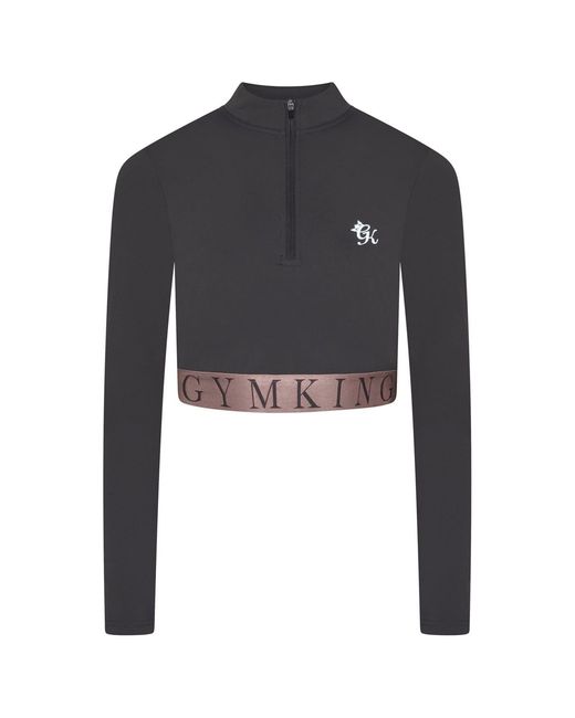 Gym King Gray Impact Zip Crop Top