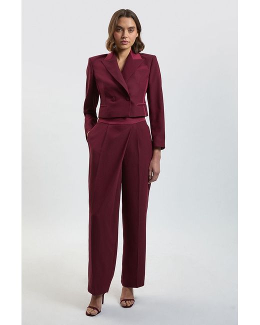 Karen Millen Satin Back Crepe Tailored Trousers
