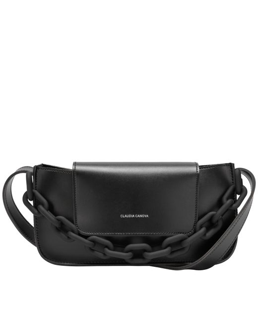 Claudia Canova Black Esme Flap Over Shoulder Bag