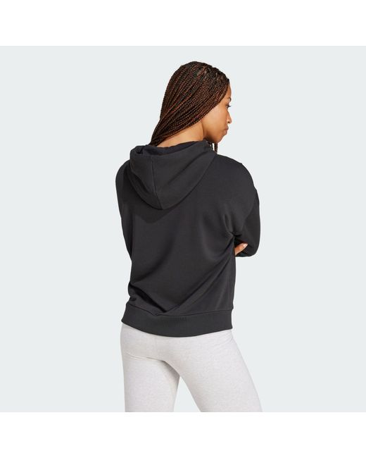 Adidas Black Essentials Small Logo French Terry Hoodie