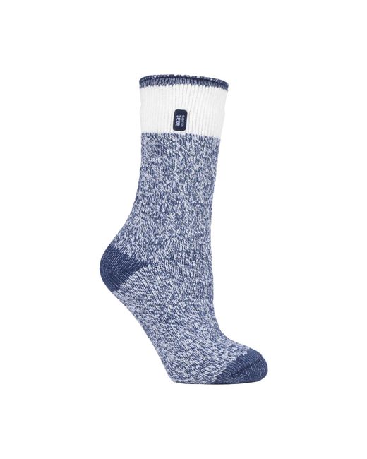 Heat Holders Blue Ladies 2.3 Tog Luxury Thick Thermal Socks For Winter