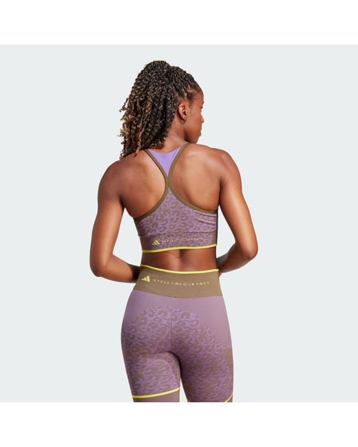 Adidas By Stella McCartney Red Truestrength Seamless Medium-Support Yoga Sports Bra