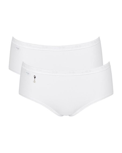 Sloggi White Basic+ Midi 2 Pack Briefs