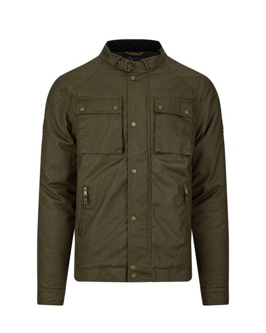 Raging Bull Green Biker Field Jacket for men